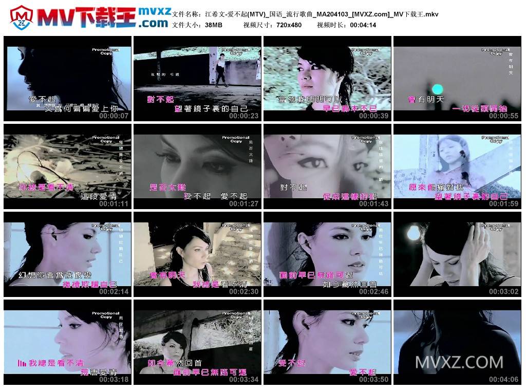 江希文-爱不起(MTV)_国语_流行歌曲_MA204103